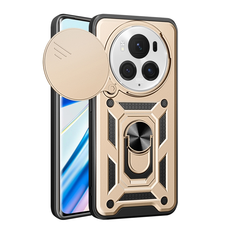 E-shop RING CAMERA Kryt s držiakom pre Honor Magic6 Pro zlatý
