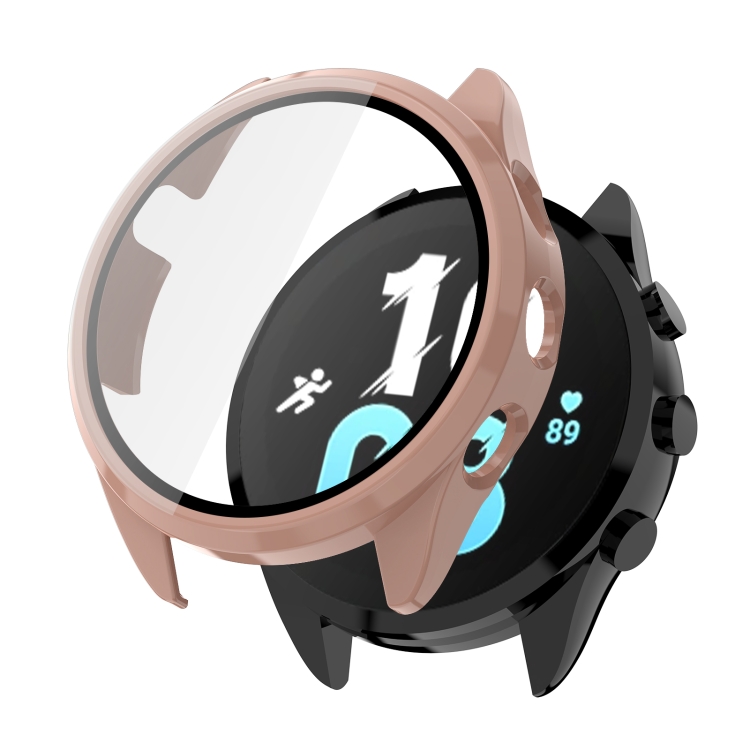 E-shop PC FULL COVER Plastový kryt so sklom pre Garmin Forerunner 165 ružový