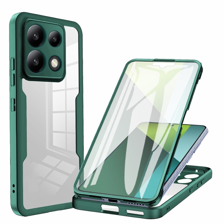 E-shop DUAL Obojstranný kryt s fóliou Xiaomi Redmi Note 13 Pro 5G zelený
