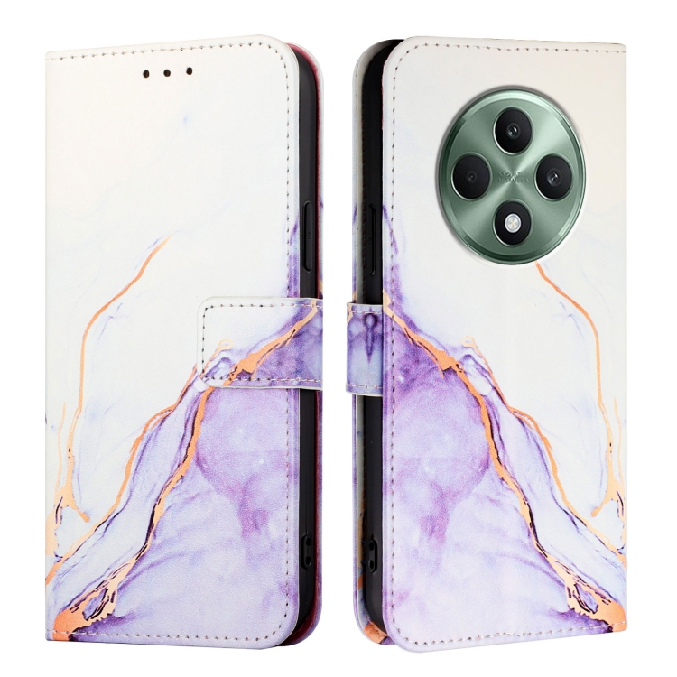 E-shop ART MARBLE Peňaženkový kryt pre Oppo Reno12 FS 5G WHITE PURPLE