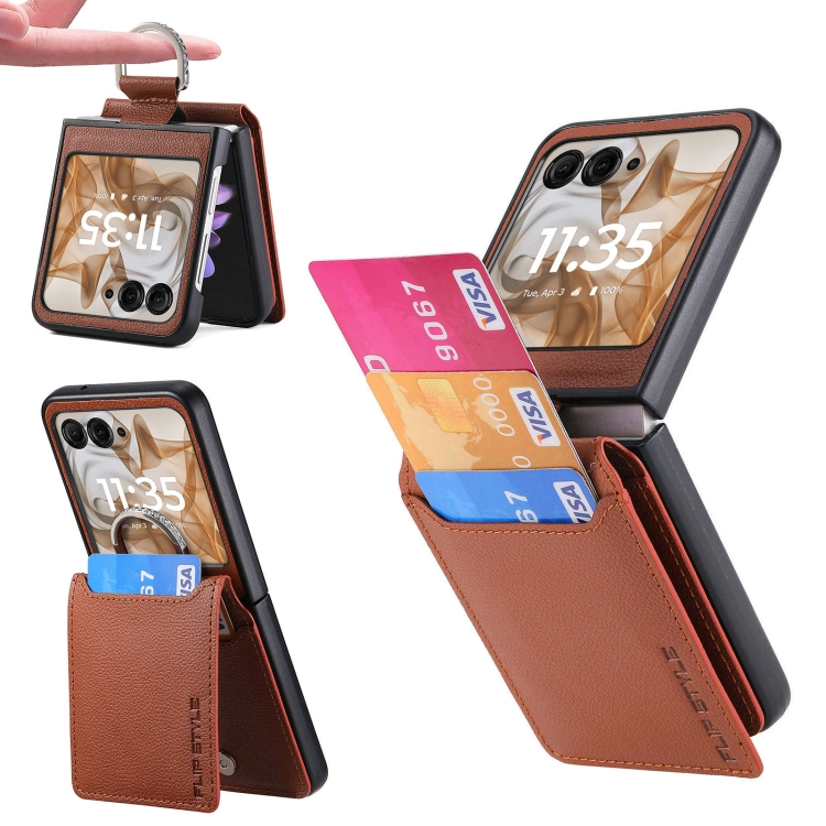 E-shop CARD Kryt s priehradkami pre karty Motorola Razr 50 Ultra tmavohnedý