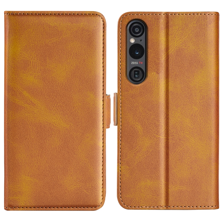 E-shop SIDE Peňaženkové puzdro pre Sony Xperia 1 VI svetlohnedé