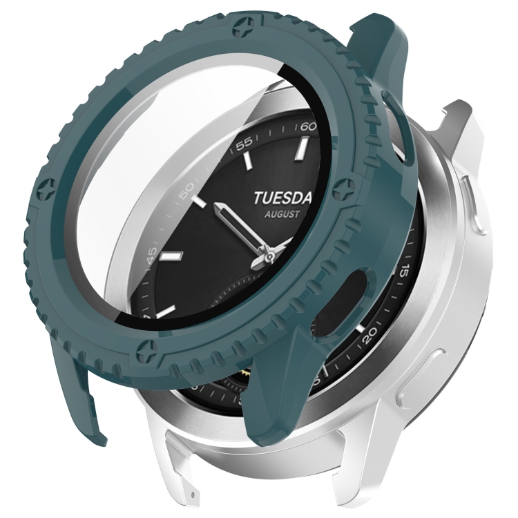 E-shop PC FULL COVER Plastový kryt so sklom pre Xiaomi Watch S3 zelený