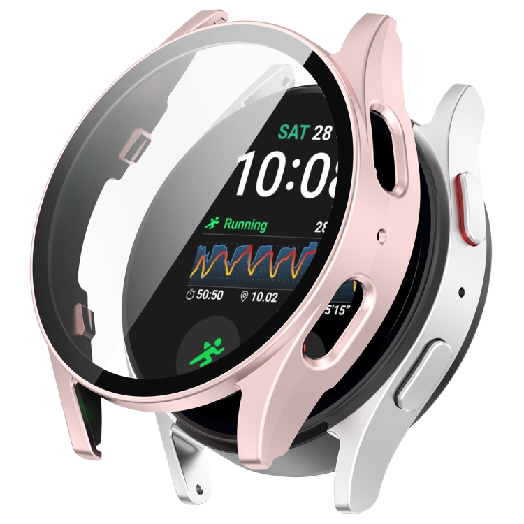 E-shop PC FULL COVER Plastový kryt so sklom pre Samsung Galaxy Watch 7 40mm ružovozlatý