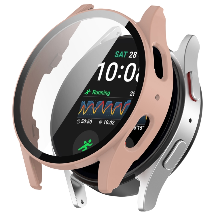 E-shop PC FULL COVER Plastový kryt so sklom pre Samsung Galaxy Watch 7 44mm ružový