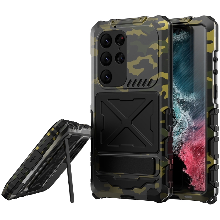 E-shop R-JUST Extra odolný kryt Samsung Galaxy S23 Ultra 5G CAMOUFLAGE