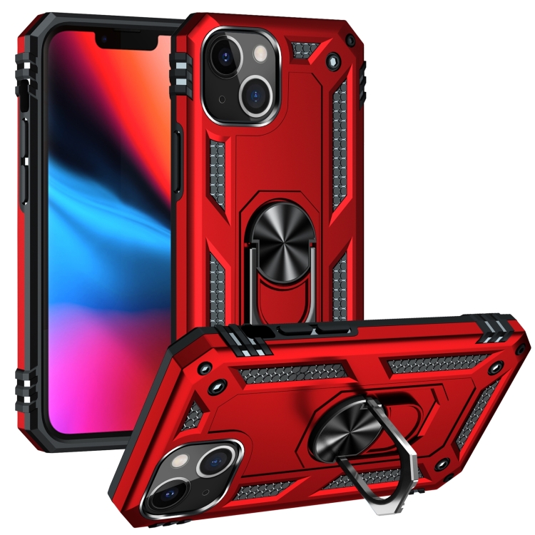 E-shop RING Obal s držiakom pre Apple iPhone 14 Plus červený
