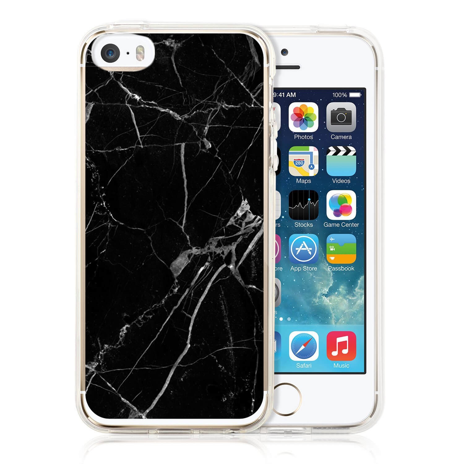E-shop PROTEMIO MY ART kryt Apple iPhone 5 / 5S / SE BLACK MARBLE (142)