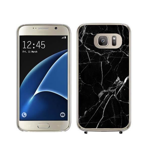 FORCELL MY ART kryt Samsung Galaxy S7 Edge BLACK MARBLE (017)