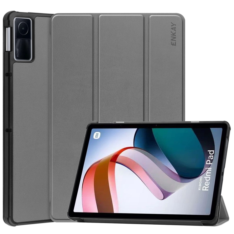 E-shop ENKAY LEATHER Zaklápací obal pre Xiaomi Redmi Pad šedý