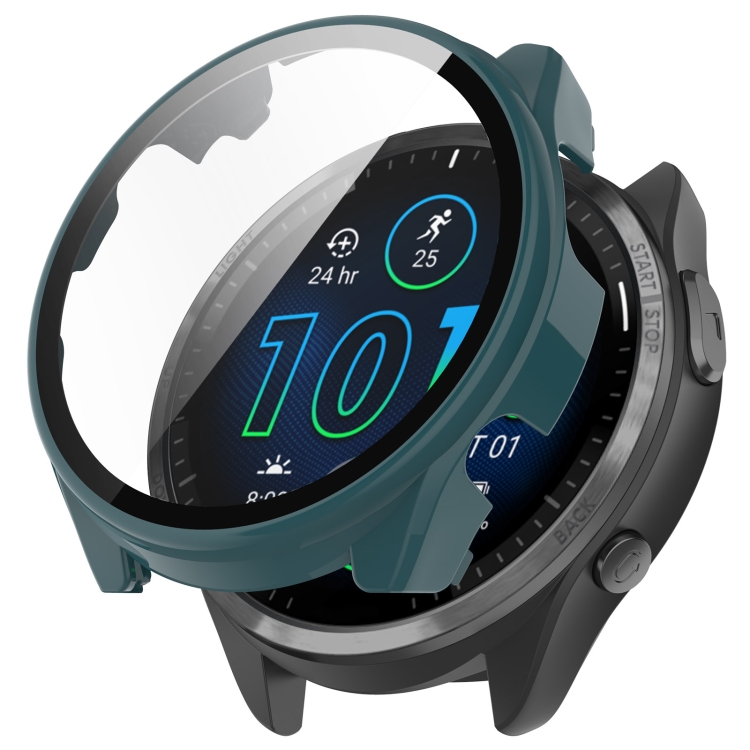 E-shop PC FULL COVER Plastový kryt so sklom Garmin Forerunner 965 zelený