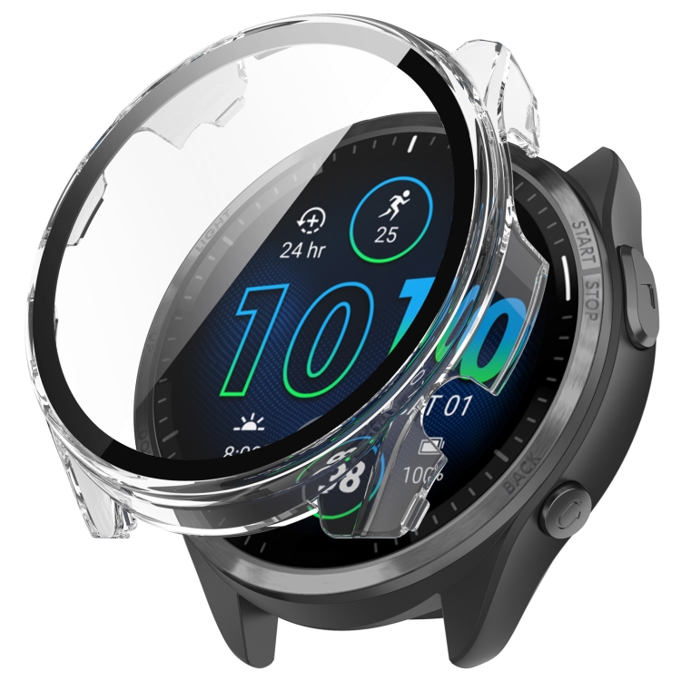 E-shop PC FULL COVER Plastový kryt so sklom Garmin Forerunner 965 priehľadný