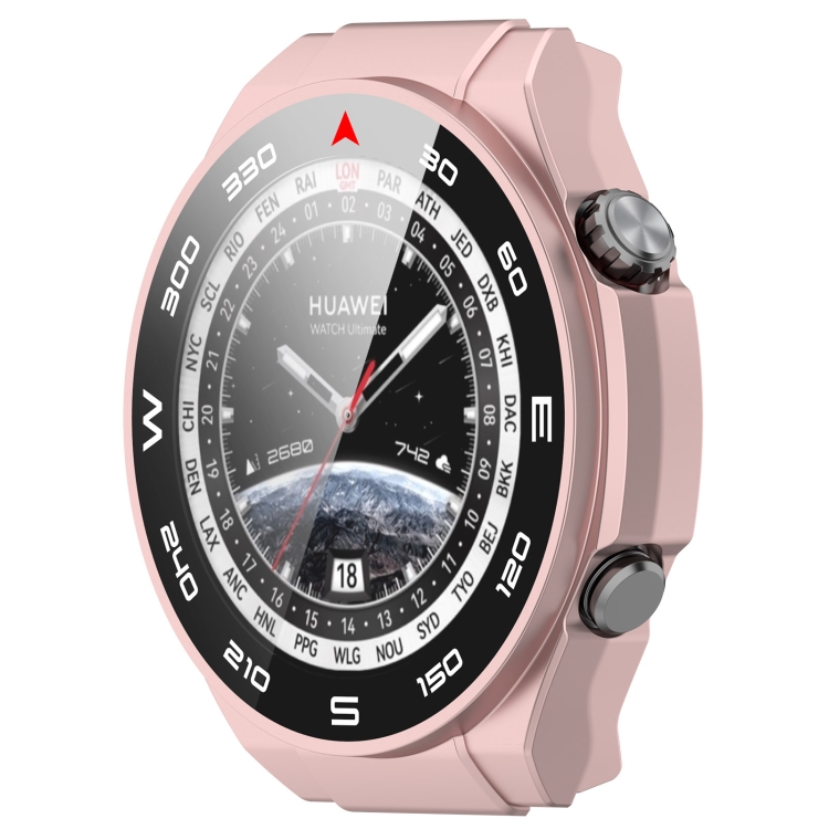 E-shop PC FULL COVER Plastový kryt so sklom Huawei Watch Ultimate ružový