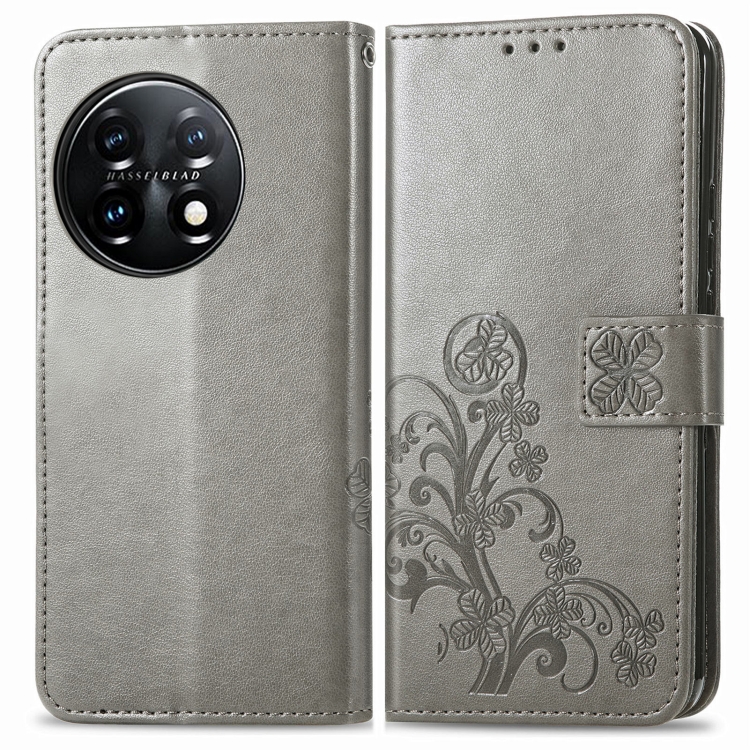 E-shop ART FLOWERS Peňaženkový kryt OnePlus 11 5G šedý