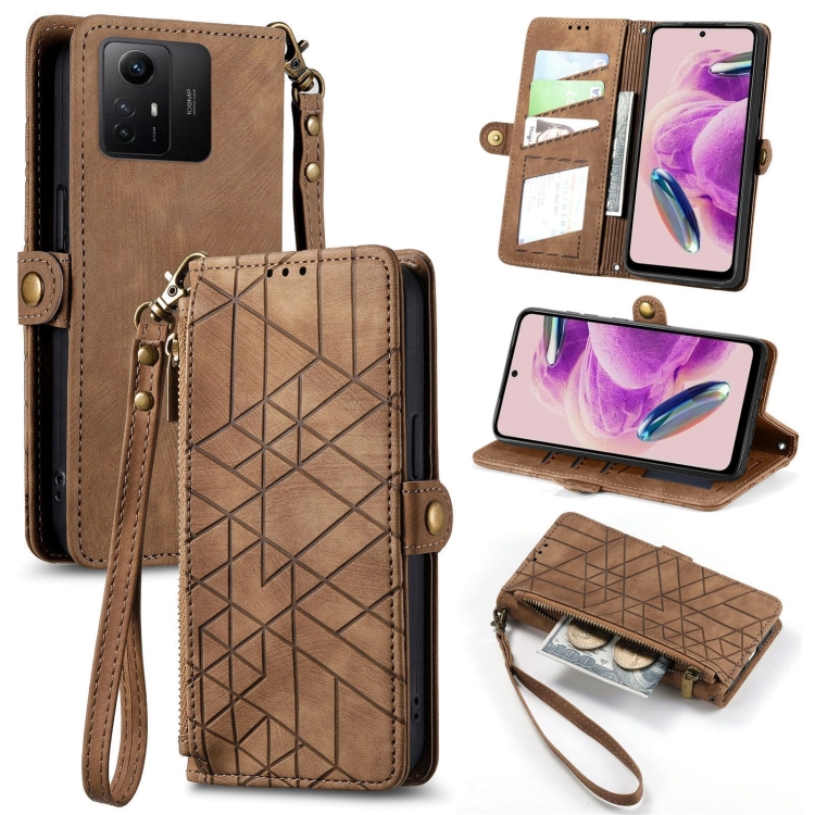 E-shop GEOM Peňaženkové puzdro pre Xiaomi Redmi Note 12S hnedé