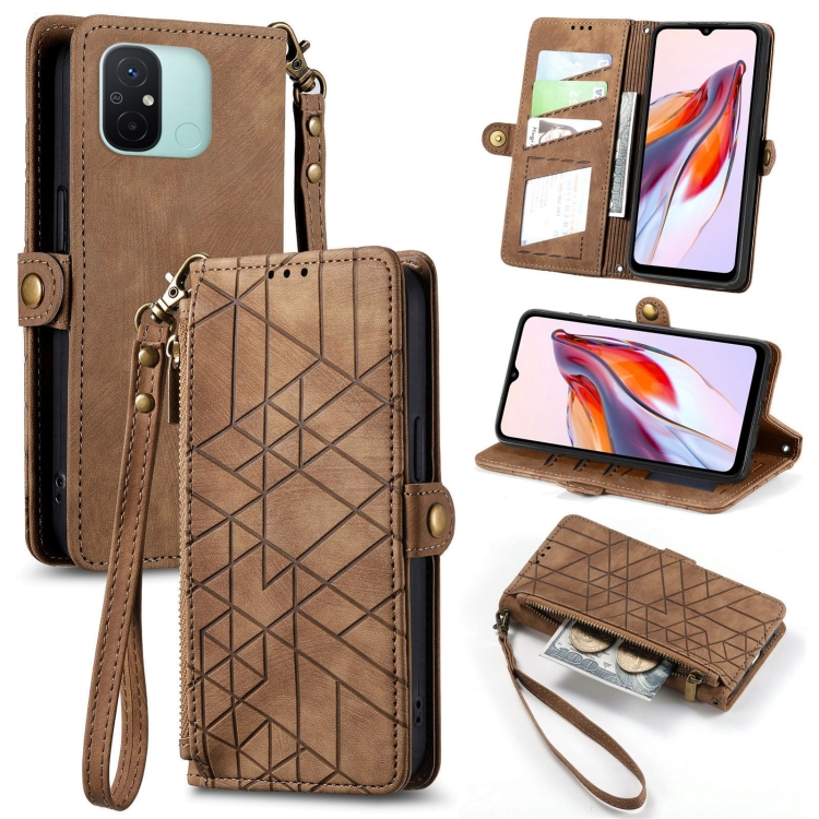 E-shop GEOM Peňaženkové puzdro pre Xiaomi Redmi 12C hnedé