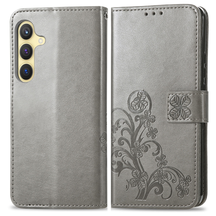 E-shop ART FLOWERS Peňaženkový obal pre Samsung Galaxy S24 5G šedý