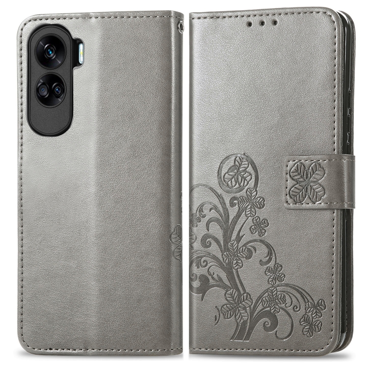 E-shop ART FLOWERS Peňaženkový kryt Honor 90 Lite 5G šedý