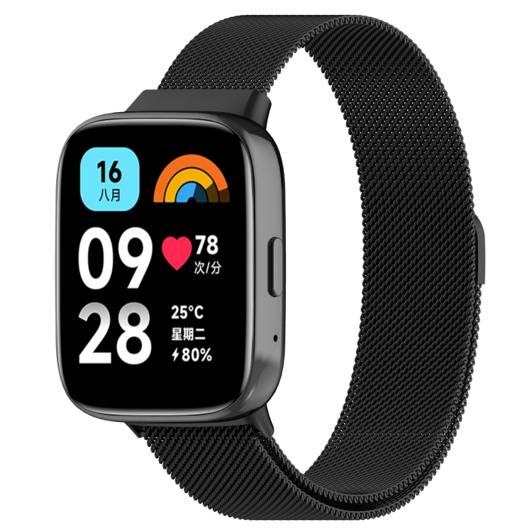 E-shop MILANESE Kovový remienok pre Xiaomi Redmi Watch 3 Active čierny
