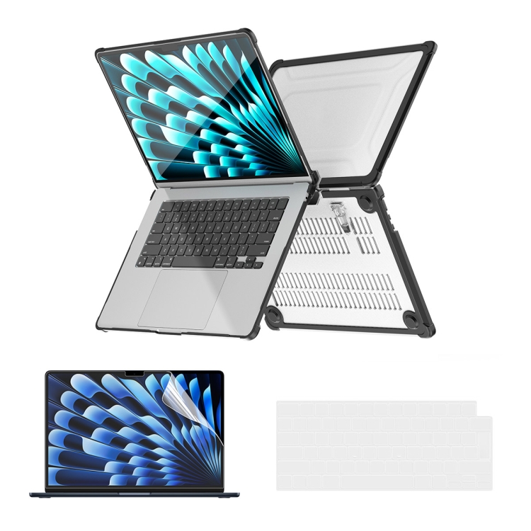 E-shop ENKAY RUGGED Ochranný set pre Apple MacBook Air 15" M2 / M3 (A2941 / A3114) čierny