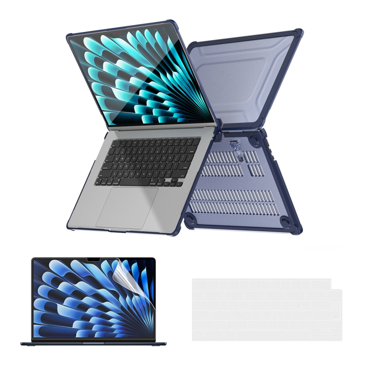 E-shop ENKAY RUGGED Ochranný set pre Apple MacBook Air 15" M2 / M3 (A2941 / A3114) tmavomodrý