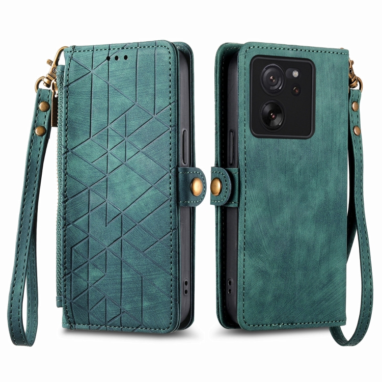 E-shop GEOM Peňaženkové puzdro pre Xiaomi 13T / 13T Pro zelené