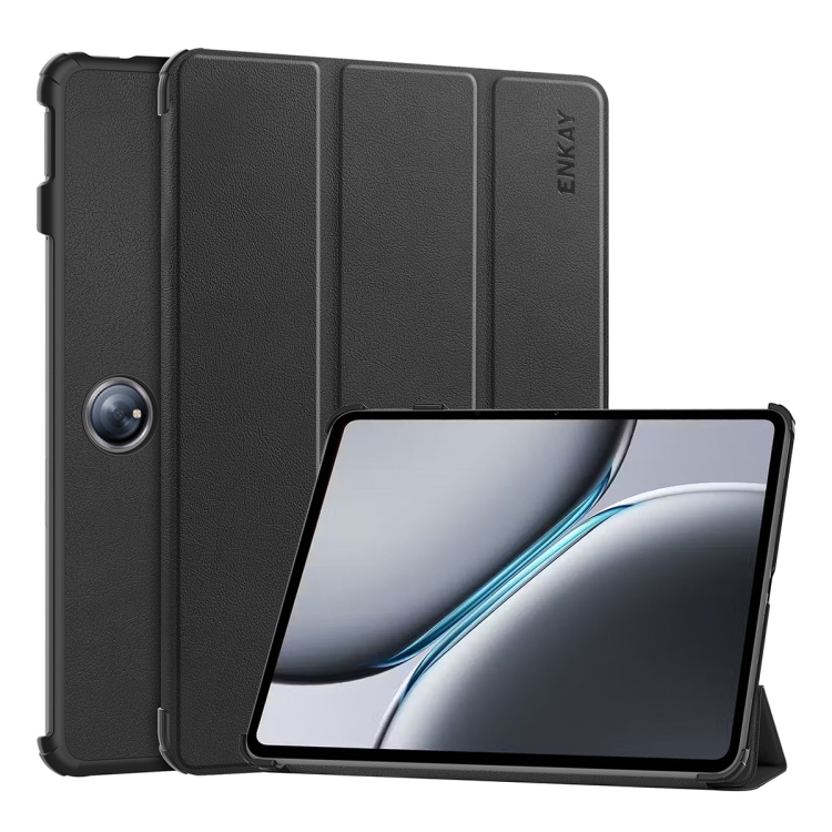 E-shop ENKAY LEATHER Zaklápací obal pre OnePlus Pad 2 / OnePlus Pad Pro čierny