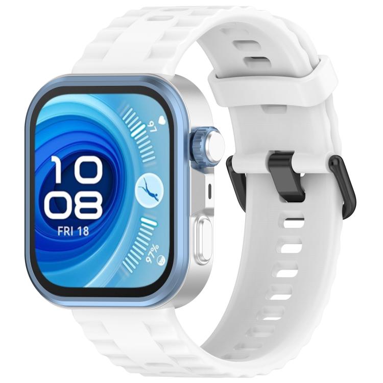 E-shop RIBBED Silikónový remienok pre Huawei Watch Fit 4 / Fit 4 Pro biely