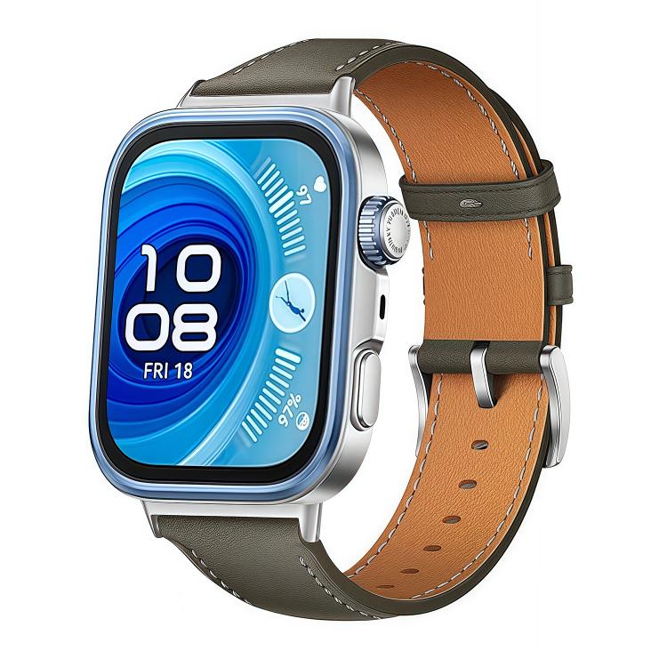 E-shop LEATHER Kožený remienok pre Huawei Watch Fit 3 / Fit 4 / Fit 4 Pro šedý